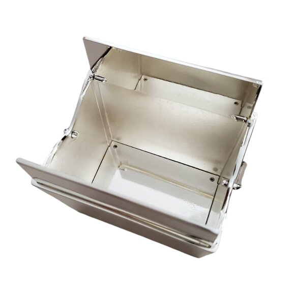 Silver-Plated Lacquer Chinese Takeout Box | Small To Go Box | New In Box (NIB) - Picture 3 of 7